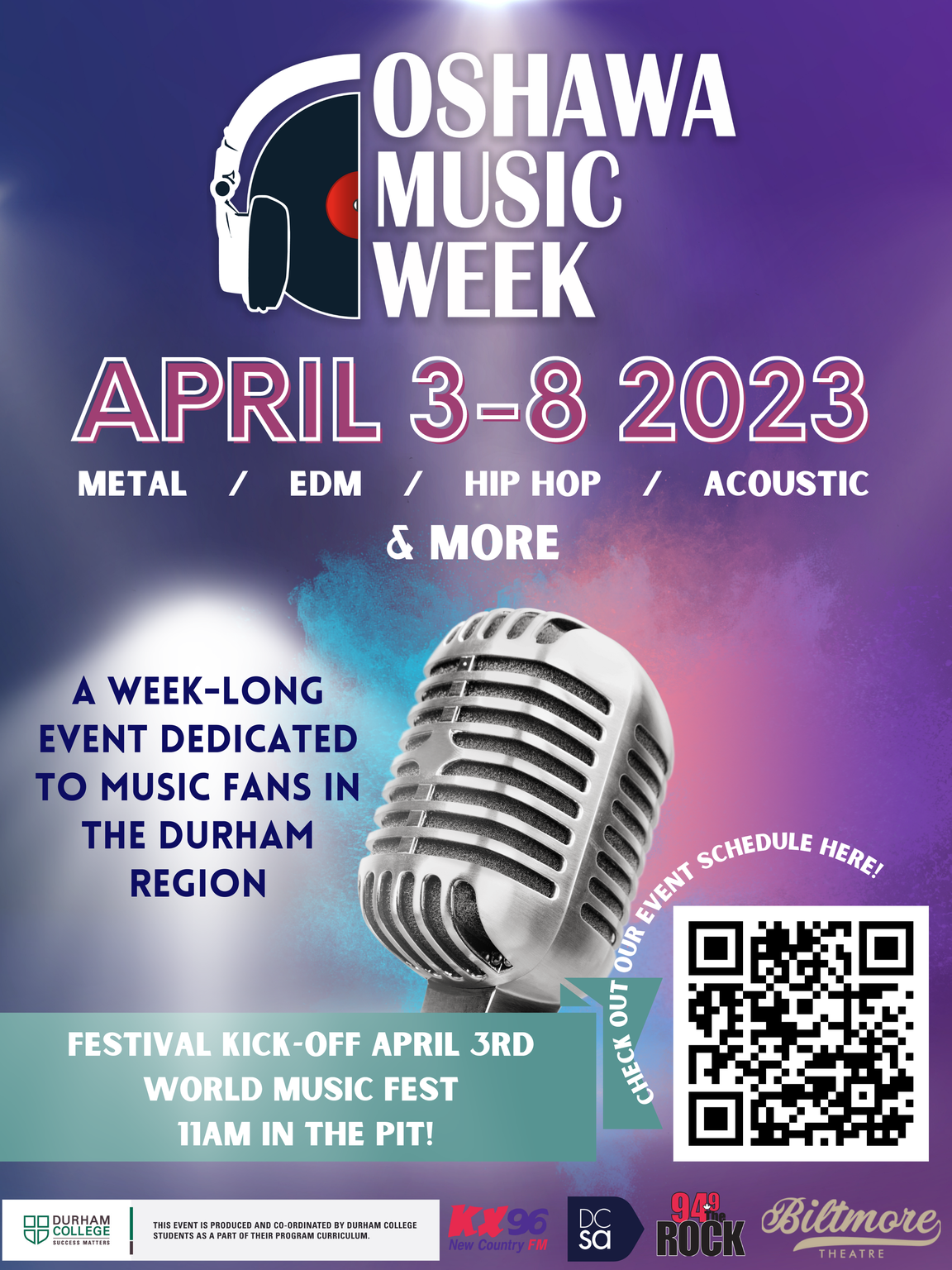 Oshawa Music Week 2023 Poster